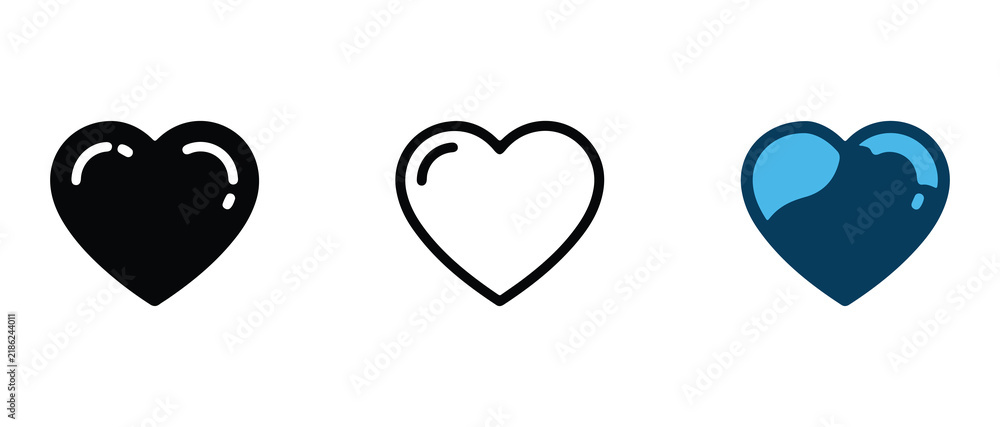 Obraz premium heart icons in different colors and styles isolated on transparent background for digital design use