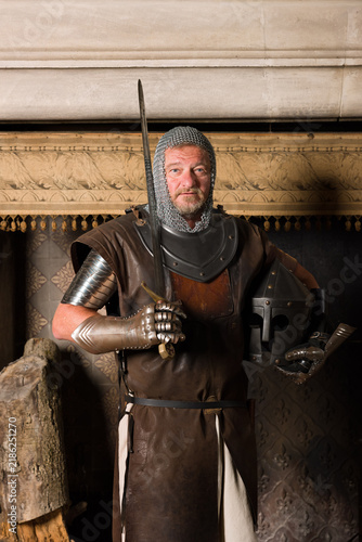 Fotografie Medieval knight with sword