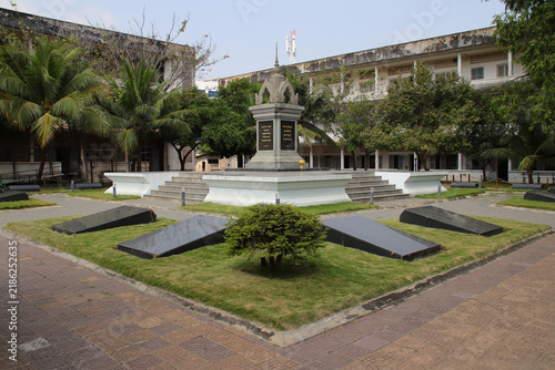 at the tuol sleng genocide museum in phnom penh in cambodia 