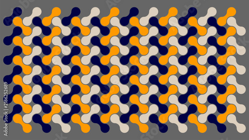 An abstract geometric pattern in rich, multicolored tones. Repeating shapes create a cohesive composition with a modern, minimalist aesthetic. Suitable for design, textiles, packaging, and creative