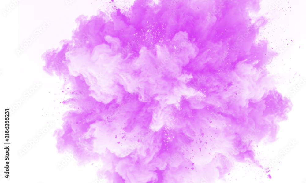 Fototapeta premium Purple Powder Explosion Isolated on Transparent Background