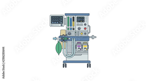 Anesthesia Machine Isolated Medical Equipment Illustration