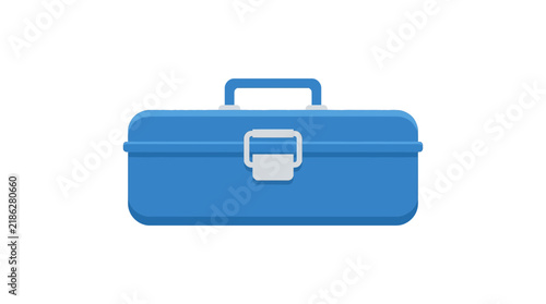Blue Toolbox Isolated Transparent Background Vector Illustration
