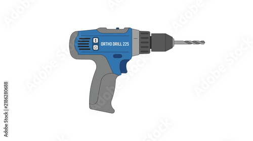 Cordless Power Drill with Drill Bit Isolated on Transparent Background