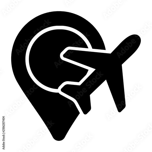 Airport Location Vector Icon