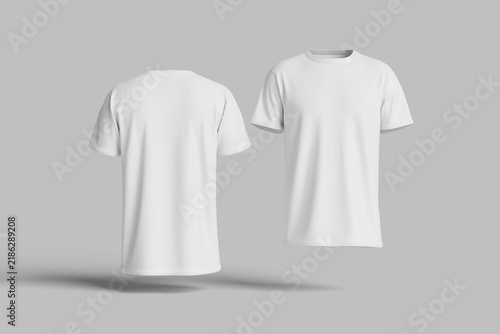 Blank White T-Shirt Mockup for Apparel Branding Presentation	
