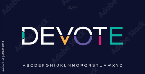 Devote modern stylish 3d capital alphabet letter logo design