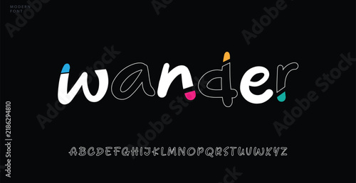 modern bold wanaer alphabet letter logo design