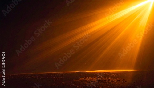 Bright Sun Flare with Lens Flare Effects on Dark Background