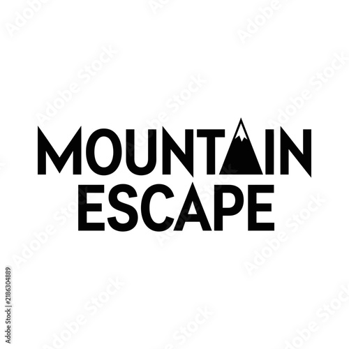 Mountain Escape text logo with peak icon.