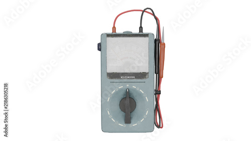 Obraz w ramie 3d rendering multimeter on a white background