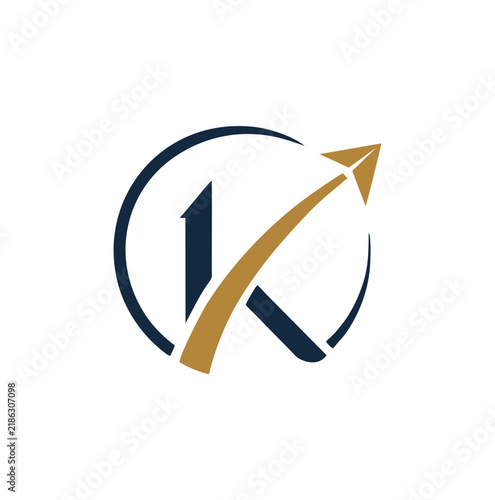 Modern Professional Letter K Arrow Paper Plane Creative Business Logo
