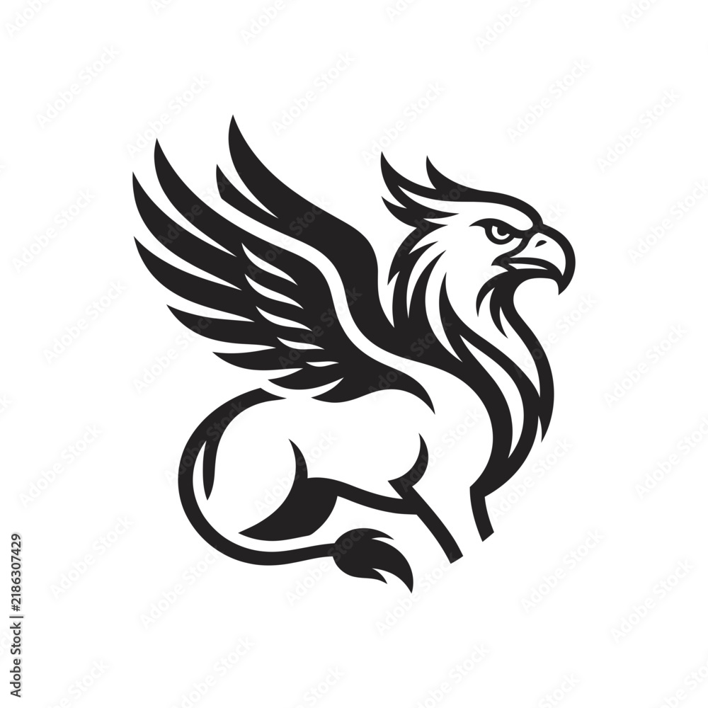Fototapeta premium Mythological griffin vector.