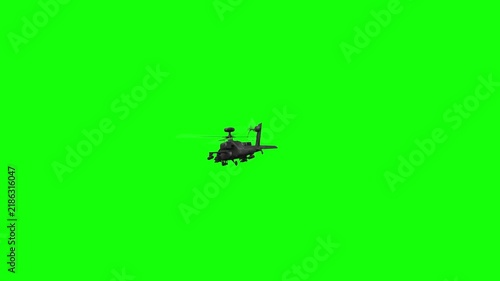 3d rendered animation of flying military helicopters on green screen