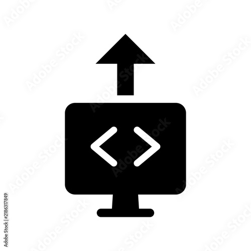 DevOps Deployment Black and White Vector Icon