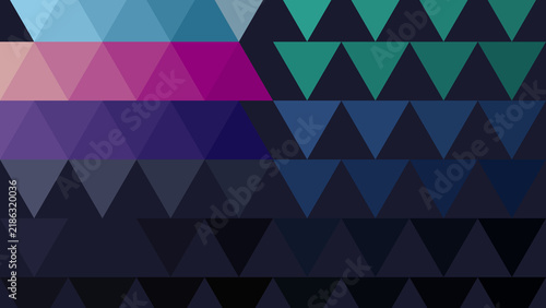 Foto Abstract geometric pattern composed of colorful triangles in shades of blue, purple, and teal, creating a modern and dynamic visual