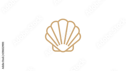 Scallop shell line art.