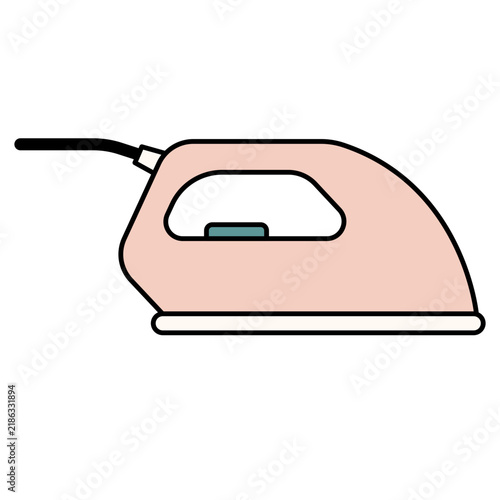 Minimalist Pink Electric Iron Flat Vector Illustration