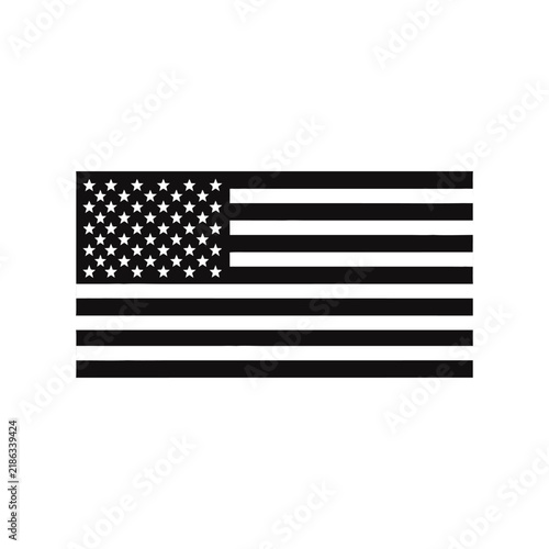 American Flag Black And White Icon For Patriotic Design