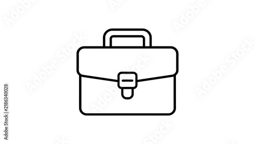 Business briefcase outline icon for professional travel and work.