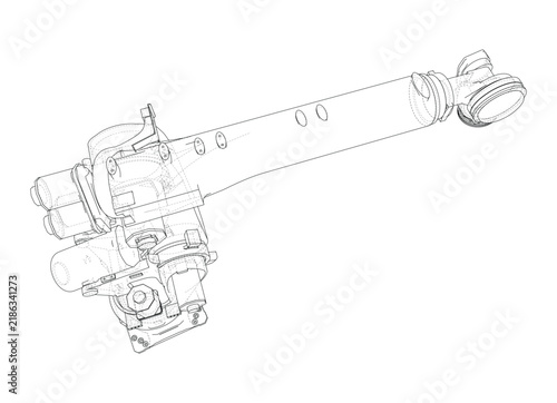 Принти на полотні throttle body wireframe illustration. Vector