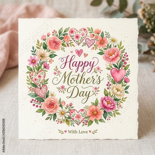 Elegant Watercolor Floral Wreath 