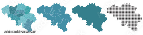 Set maps of Belgium with provincies borders