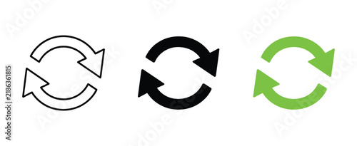 Reload icon featuring circular arrows for refresh, update, synchronization, restart, data processing, and modern digital interface design