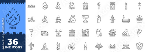 Canvas Print Fire Line Icon, Editable Icons set, Vector illustration