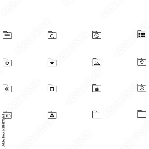 Document and File Management Outline Icon Set