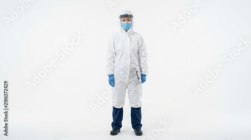 Professional Healthcare Worker In Full Protective Gear Ready For Action