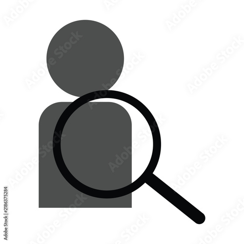 person with magnifying glass icon man with loupe icon