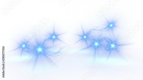 A vibrant and serene abstract image of glowing blue lights on a white background