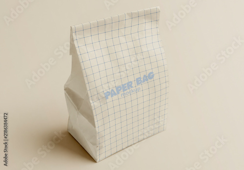 Studio Background with Paper Packaging Bag Mockup