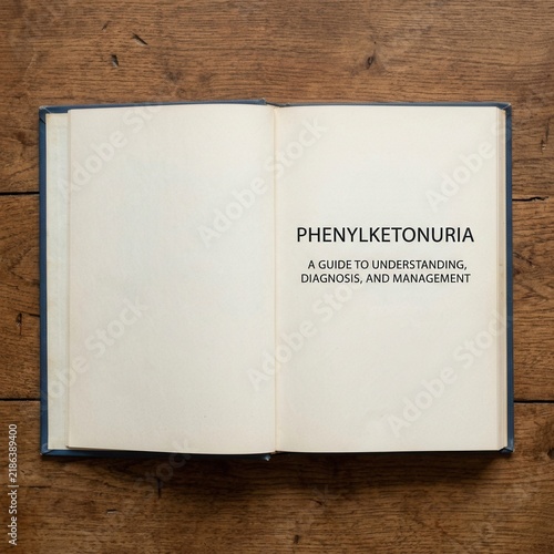 Phenylketonuria Guide Book Open On Rustic Wooden Table