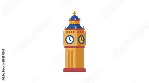Big ben clock tower a colorful vector illustration on a white background