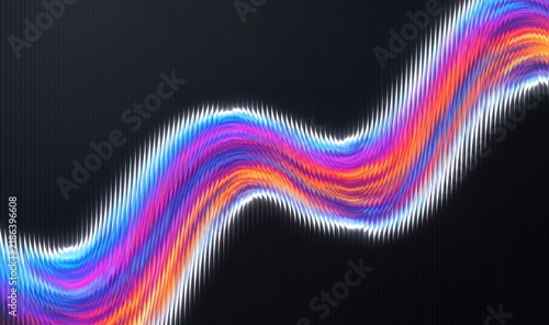 Minimal White Glowing Sound Wave on Dark Blue Abstract Background