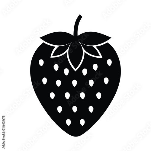 Garden Strawberry Fruit Icon Isolated on White