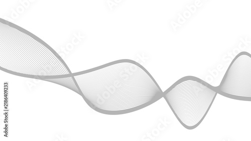 Abstract elegant smooth flowing wave design with a soft monochromatic gradient on a clean white background for modern digital creative projects