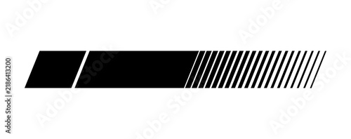 Black geometric arrow line graphic isolated on transparent background