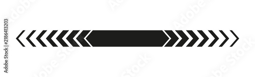 Black decorative directional arrow bar isolated on transparent background