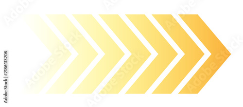 Yellow halftone chevron arrows isolated on transparent background