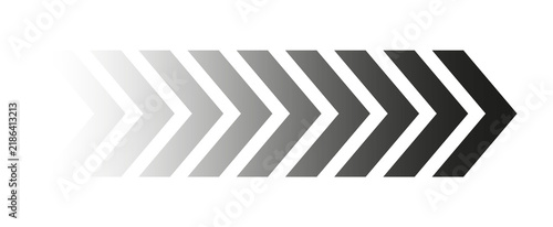 Black arrows with halftone motion effect isolated on transparent background