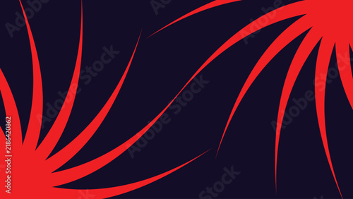 Dynamic red abstract swirl pattern creates a bold visual contrast against a dark background.