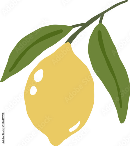 cute yellow lemon juicy vitamin fruit vector cartoon illustration