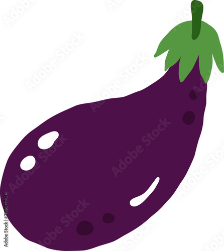 cute eggplant vegetable vector cartoon illustration