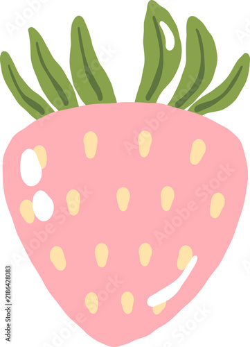 cute strawberry fruit vector cartoon illustration