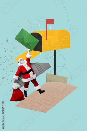 Foto Composite image design trend collage of advent calendar december tradition celeb