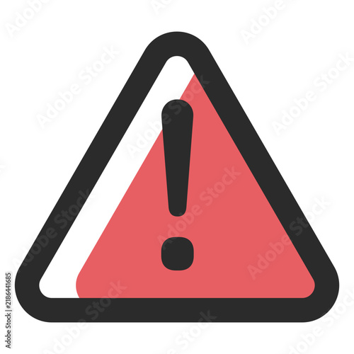 Warning sign colored stroke icon