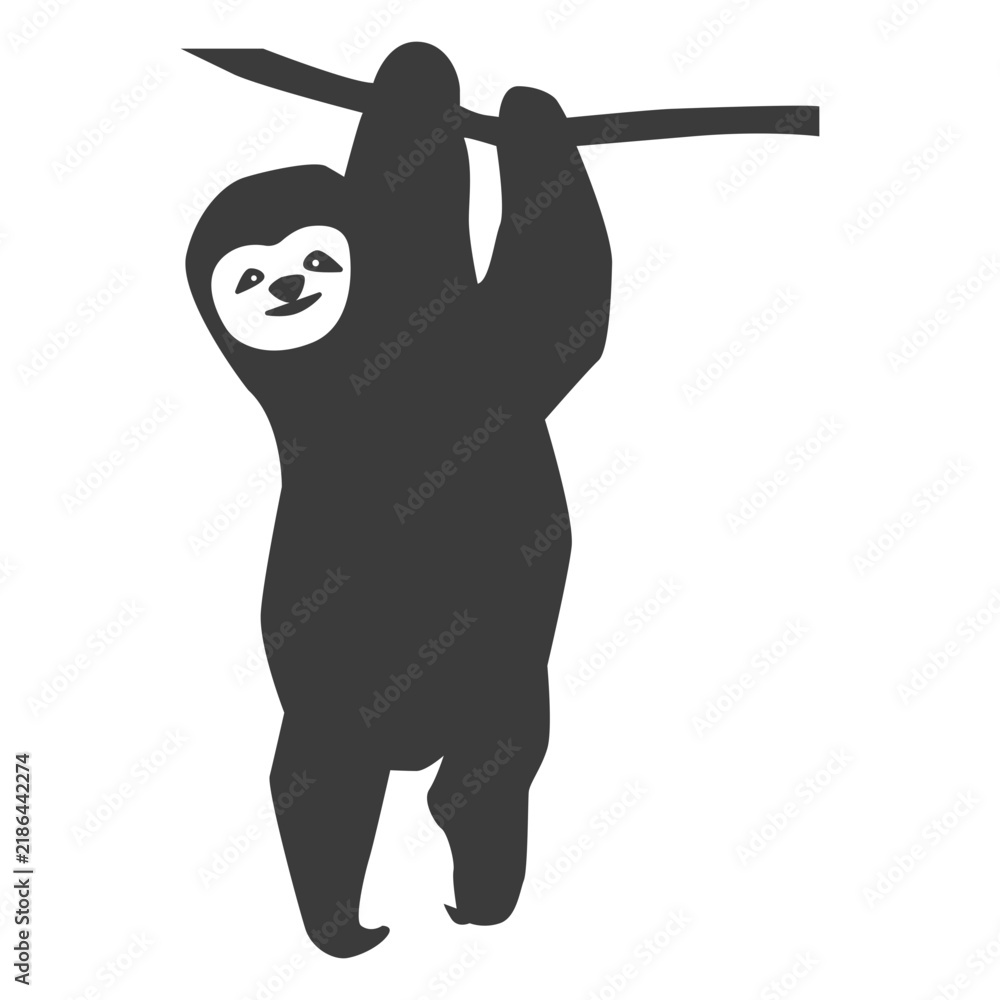 Fototapeta premium Sloth branch tree silhouette